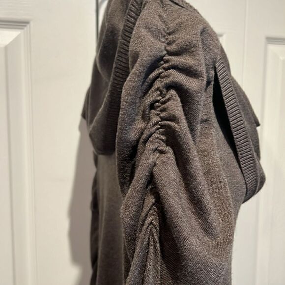 RED || Heathered Brown Oversized Cowl‎ Neck Sweater Size S/M - Picture 5 of 10